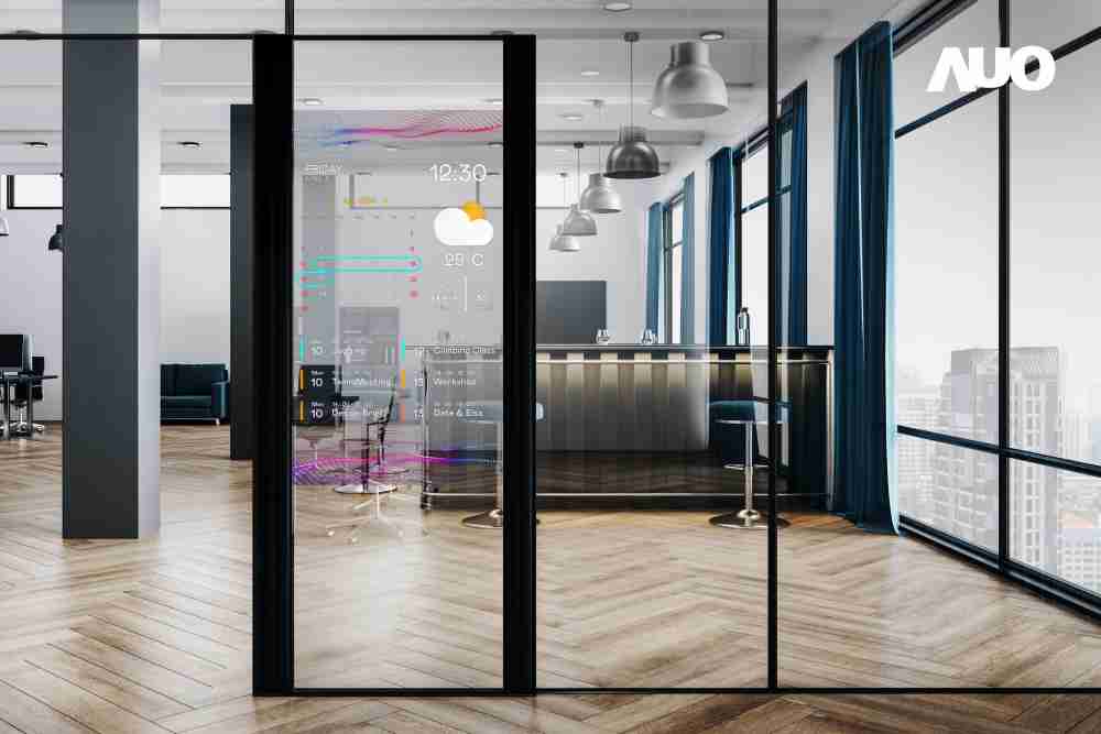 60吋Micro LED透明窗屏显示器，，，可依需求调整并延伸应用于不同场域，，包括汽车侧窗或家庭玄关、、、智慧橱窗、、、、商业展示等面向，，提供丰富的信息娱乐内容